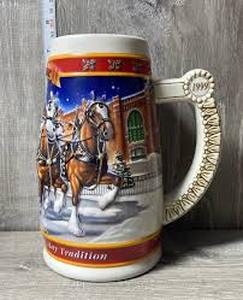 lot 62010 image: 1999 Budweiser A Century of Tradition Holiday Stein