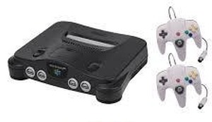 vintage Nintendo 64 (N64) home video game console With 2 Remotes