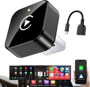 lot 10305 image: iGENJUN Wireless CarPlay Adapter 2026 Upgrade Mini Design, USBUSB-C Plug & Play Converts CarPlay to Wireless - Easy Use Fast Stable Connection Car Play for iPhone & Android