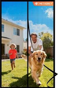 lot 10312 image: METAONLY Magnetic Screen Door Mesh Fits 36 x 80 Door - Curtain Size 38 x 82, Works for Patio, Sliding Door, Keeps Bug Mosquito Out, Fresh Air Flow, Black