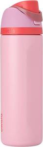 lot 10315 image: Owala FreeSip Insulated Stainless Steel Water Bottle with Straw for Sports and Travel, BPA-Free Sports Water Bottle, 24 oz, Pink, Angel Food Cake