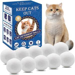 lot 17261 image: Cat Deterrent Outdoor & Indoor 10Pack 100% Natural Cat Repellent Essential Oils Ball, Keep Cats Off Lawn, Yard, Plants, Garden, Mulch & Flower Permanently Against Scratch Chew, Keep Cats Away (10Pcs)