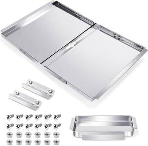 lot 17277 image: Hiorucet Grease Tray with Catch Pan for Nexgrill, Dyna Glo, Kenmore, BHG, Expert, Backyard Grill, Uniflame, BBQ Pro, BBQ Grillware Grill Replacement Parts, Adjustable 18-24 Gas Grill Drip Pan.