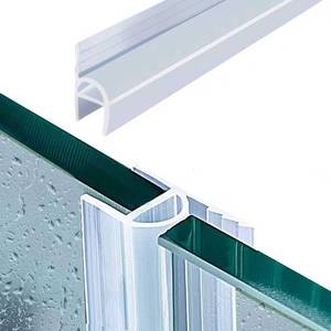 lot 17282 image: Shower Glass Door Seal, 120 Inch Silicone Soft Shower Door Bottom Seal for 38(10mm) Thick Glass Door, Stopping Water Leaks (Arch)