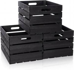 lot 17285 image: Weysat 3 Pack Large Wood Crates Box for Storage 16 Inch Unassembled Wooden Milk Crates with Handles Decorative Nesting Box for Display Unfinished Rustic Decor DIY Office Home Retail Art(Brown)
