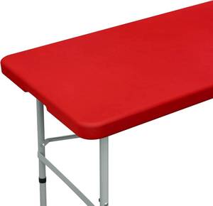 lot 17290 image: NEWISHER Fitted Rectangle Tablecloth 36 x 60 Inch Elastic Table Cloth Stretch Spandex Table Cover Red Washable Polyester Table Top Cap Cover for Dining Picnic Camping Indoor and Outdoor