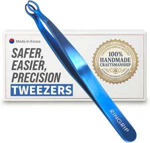 lot 17292 image: Premium Hand-Made Tweezers for women facial hair - Round tip Tweezers, Eyebrow Tweezers, 304 Surgical-grade Stainless Steel for Safety, Precision tweezers, Facial Hair for Men & Women