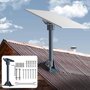 lot 17307 image: Starlink Gen 3& Gen 44X Mount Adapter, 15.7 Heavy Duty Steel Pivot Pole Pipe with Adjustable Base, Roof Mount Kit Compatible with Starlink V3V4 Standard Dish