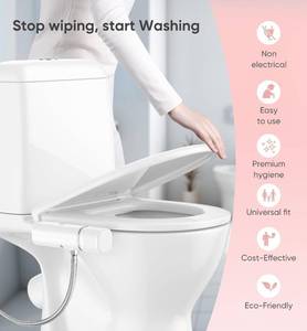 lot 17309 image: POCALAND Bidet Attachment, Posterior&Feminine Wash-(Retractable Dual Nozzles)
