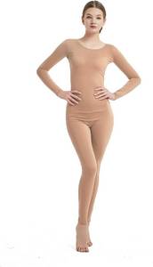 lot 17512 image: Full Bodysuit Womens Long Sleeve One Piece Jumpsuit Spandex Zentai Unitard Color Nude Size Medium