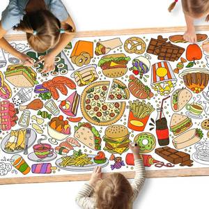lot 17513 image: Gatherfun Giant Kids Coloring Poster  31.5 x 72 Fun Food-Themed Activity for Classroom, Birthday & Events  Versatile as Wall D cor or Table Cover