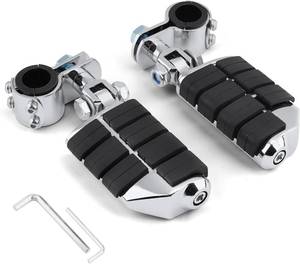 lot 17522 image: Motorcycle Highway Footrest, Highway Foot Pegs Fit for Harley Touring Yamaha Honda Suzuki Kawasaki 25mm 32mm 34mm Engine Guard (Silver)