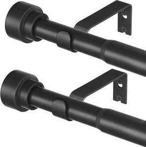 lot 17544 image: WIN4ALL 2 Pack Curtain Rods for Windows 28 to 48 inch, 58 Inch Decorative Curtain Rod Adjustable by Splicing (Matte Black,30-60 )