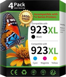lot 17551 image: 923XL 923 Ink Cartridges for HP Printers Replacement for HP 923XL Ink Cartridges Combo Pack 923e Ink to Work with OfficeJet Pro 8135 8130 8139 8138 8122 8120 8124 8125 8130 Printer (BKCYM, 4-Pack)