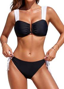 lot 17556 image: BMJL Womens Bikini Bathing Suit Mid Waisted Two Piece Swimsuits Gingham Tie Back Swim Suits 2026 Size Large