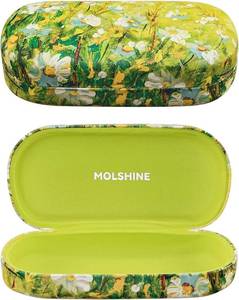 lot 17558 image: molshine Hard Shell Leather Sunglasses Case,Classic Large Glasses Case for Women Men,Sunglass Eyeglasses