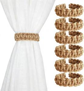lot 17564 image: 6 Pack Elegant Curtain Tiebacks Handmade Braided,Window Treatment Curtain Holdbacks,Drapes Decorative Accessories(Brown)