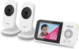 VTech Baby Monitor No WiFi with 2 Cameras   19-Hour Battery, Patrol Mode for Twins & Two Rooms, 1000ft Range, Auto Night Vision, Two-Way Talk, Temperature Sensor | VM819-2