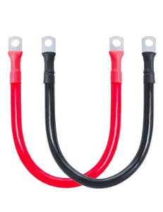lot 17582 image: ECO-WORTHY 2AWG Battery Cable with 516 Lug Terminals 12inch Cables Set Tinned Copper Battery Inverter Cable for Car, Truck, RV, Solar