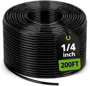 lot 17583 image: Bonviee 200ft 14 inch Drip Irrigation Tubing   Flexible, Durable Garden Watering Hose, Compatible with 14 Barbed Tee Fittings, Micro-Emitters & Misters, Easy Install for Home Garden & Raised Beds