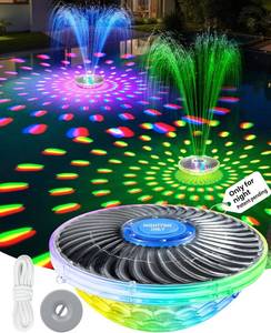lot 17591 image: Solar Pool Fountain with Light Show, 2026 Upgraded Large Solar Pool Water Fountain, Floating Pool Fountain for Above Ground Pool,Solar Floating Fountain Pump for Nighttime Use Blue-1PK