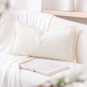 lot 17593 image: PANOD Decorative Boho Long Lumbar Pillow Cover 14x22,Super Soft Cotton Modern Long Rectangle Pillow Cover Pillow Case for Bed Sofa Couch Farmhouse Livingroom,Yellow