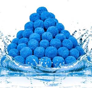 lot 17597 image: TTQ Pool Filter Balls for Sand Filter Systems, 3.3 Lbs Reusable Polyester Fiber Filter Media, Blue Filter Balls for Above Ground and Inground Pools