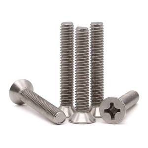 lot 17716 image: 14-20 x 1-14 (30 Pack) Phillips Flat Head Machine Screws, Stainless Steel 304 (18-8), UNC Coarse Thread, Countersunk Head Machine Screws, Phillips Drive #3