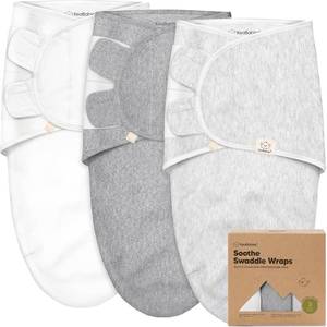lot 17731 image: 3-Pack Organic Baby Swaddle Sleep Sacks - Swaddles for Newborns, Infant 0-3 Months, Baby Girls, Boys, Soft & Snug Newborn Sleep Sack, Nursery Swaddling Blankets (Cloud, OS)