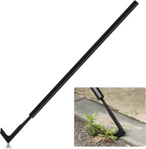lot 17739 image: Hanaoyo 49.2  Long Handle Crack Weeder, 3 Adjustable Length Crevice Weeding Tool Manual Weeder Puller for Sidewalk, Paver, Wall Gaps, Lawn Yard Gardening Tool (Black)