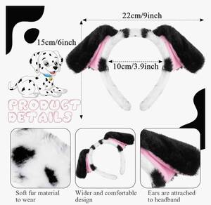 lot 63288 image: Puppy Dog Costume Set Kids Dog Ears Headband Bowtie Nose Tail Paw Gloves Puppy Costume Accessories for Carnival - Retail $18