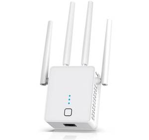 lot 63290 image: WiFi Extender, 2026 Fastest WiFi Booster 1200Mbps Dual Band (5GHz2.4GHz) WiFi Extenders Signal Booster for Home, WiFi Repeater with Ethernet Port Covers up to 15999sq.ft and 105 Devices - Retail $46