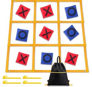 lot 63292 image: (135)Tic Tac Toe Game - 4ft x 4ft Outdoor Yard Giant Tic Tac Toe for Backyard, Camping, Lawn, Portable No Assembly Outdoor Bean Bag Toss Game for Family and Kids - Retail $19