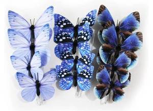 lot 63294 image: 12Pcs 3D Faux Butterfly Wall Decor, Realistic Foldable Wings Fabric Butterflies for Wall, 2 Sizes, 4 Colors, for Living Room Bedroom Nursery Party Wedding Christmas Birthday Decoration(4 Colors Available) - Retail $15
