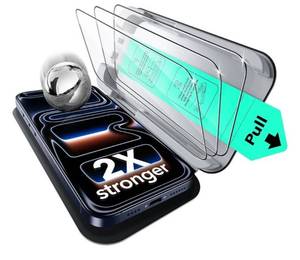 lot 63298 image: ESR 2 Pack for iPhone 17 Pro Screen Protector, Military-Grade Shatterproof, 9H Hardness, Full Coverage Tempered Glass with Ultra Fit Tray - Retail $14