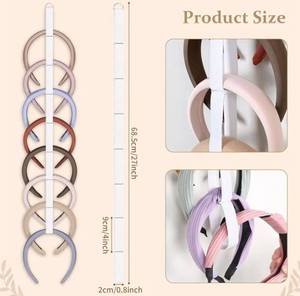 lot 63302 image: 3 PCS Headband Holder Organizer for Girl, Hanging Hairband Storage for Women, White Hair Hoop Display Hair Accessories Organizer Bedroom College Dorm Decor - Retail $7