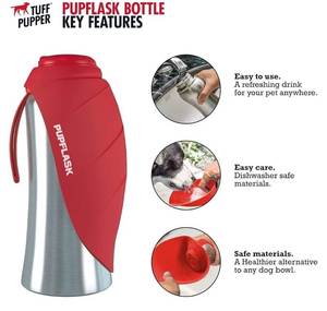 lot 63307 image: Large Dog Water Bottle  27 or 40 OZ Stainless Steel  Convenient Dog Drink Dispenser  Puppy Travel Water Bowl  Portable Pet Hydration Bottle  Leak Proof  Perfect Size For All Breeds - Retail $27
