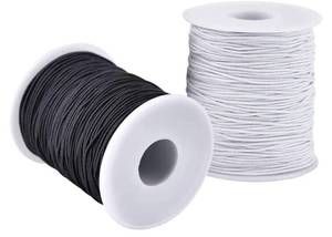 lot 63321 image: Elastic String for Bracelets, 2 Rolls 1 mm Sturdy Stretchy Elastic Cord for Jewelry Making, Necklaces, Beading - Retail $7