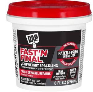 lot 63324 image: DAP Fast N Final Lightweight Spackling, White, 8 Oz (7079812140) - Retail $4