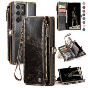 lot 63352 image: Galaxy S25 Ultra Case Wallet with RFID Blocking Card Holder for Women Men, PU Leather Magnetic Snap Flip Wrist Strap Zipper Wallet Phone Cases for Samsung Galaxy S25 Ultra 6.9, Coffee - Retail $25