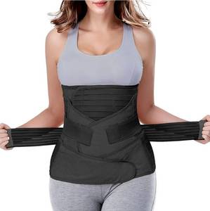 lot 63357 image: 3 in 1 Postpartum Belly Wrap - Recovery BellyWaistPelvis Belt Black Postpartum Belly Band, Black L - Retail $26