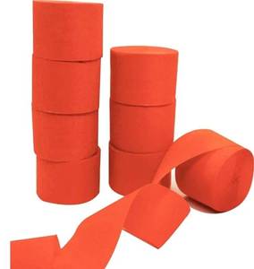 lot 63359 image: Orange Crepe Paper Streamers 8 Rolls, Party Streamers for Birthday Wedding Baby Bridal Shower Decorations Halloween Christmas Craft Supplies (1.8 Inch x 82 FtRoll��656ft) - Retail $8