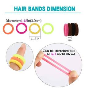 lot 63361 image: Baby Hair Ties, Cotton Toddler Hair Ties for Girls and Kids, Multicolor Small Seamless Hair Bands Elastic Ponytail Holders(15 Colors),120pcs - Retail $5