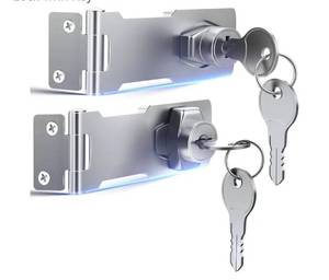 lot 63365 image: 3 Inch Zinc Alloy Chrome Finish Cabinet Lock with Key - Retail $10