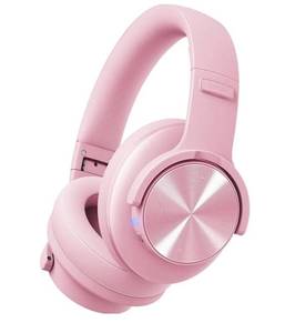 lot 63402 image: B8 Headphones Wireless Bluetooth, 120H Bluetooth Headphone Over Ear with 3EQ Music Modes, Hands-Free Calls, Deep Bass Headphones for Travel Home Office Cellphone PC (Pink) - Retail $30