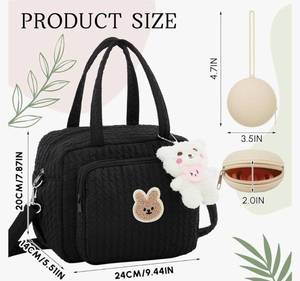 lot 63412 image: Small Diaper Bag Tote, Multifunction Bag with Silicone Pacifier Holder Case Travel Crossbody Handbag - Retail $21