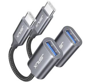 lot 63418 image: USB C to USB 3.0 Adapter 2 Pack, USB C Male to USB Female OTG Cable Adapter Compatible with MacBook ProAir, iPhone 17 Pro MaxiPhone Air17e16e1615 Series, Samsung Galaxy S25S24S23 - Retail $8