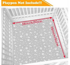 lot 63427 image: Dog Playpen Bottom Pad Fits for 36 Inch 4 Panels Exercise Pet Playpen, Dog Crate Pad Puppy Playpen Pad, Hoop and Loop Design (Note Playpen Not Included). -Gray - Retail $20