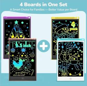 lot 63443 image: 4 Pack LCD Writing Tablet, 8.5 Inch Colorful Drawing Board, Kids Travel Games Activity Learning Toys, Birthday Gifts for 3-8 Year Old Boys Girls Toddlers Preschooler - Retail $8