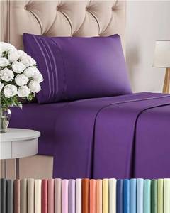 lot 63450 image: Twin Size 3 Piece Sheet Set - Comfy Breathable & Cooling Sheets - Hotel Luxury Bed Sheets for Women & Men - Deep Pockets, Easy-Fit, Extra Soft and Wrinkle Free Sheets - Purple Oeko-Tex Bed Sheet Set - Retail $35
